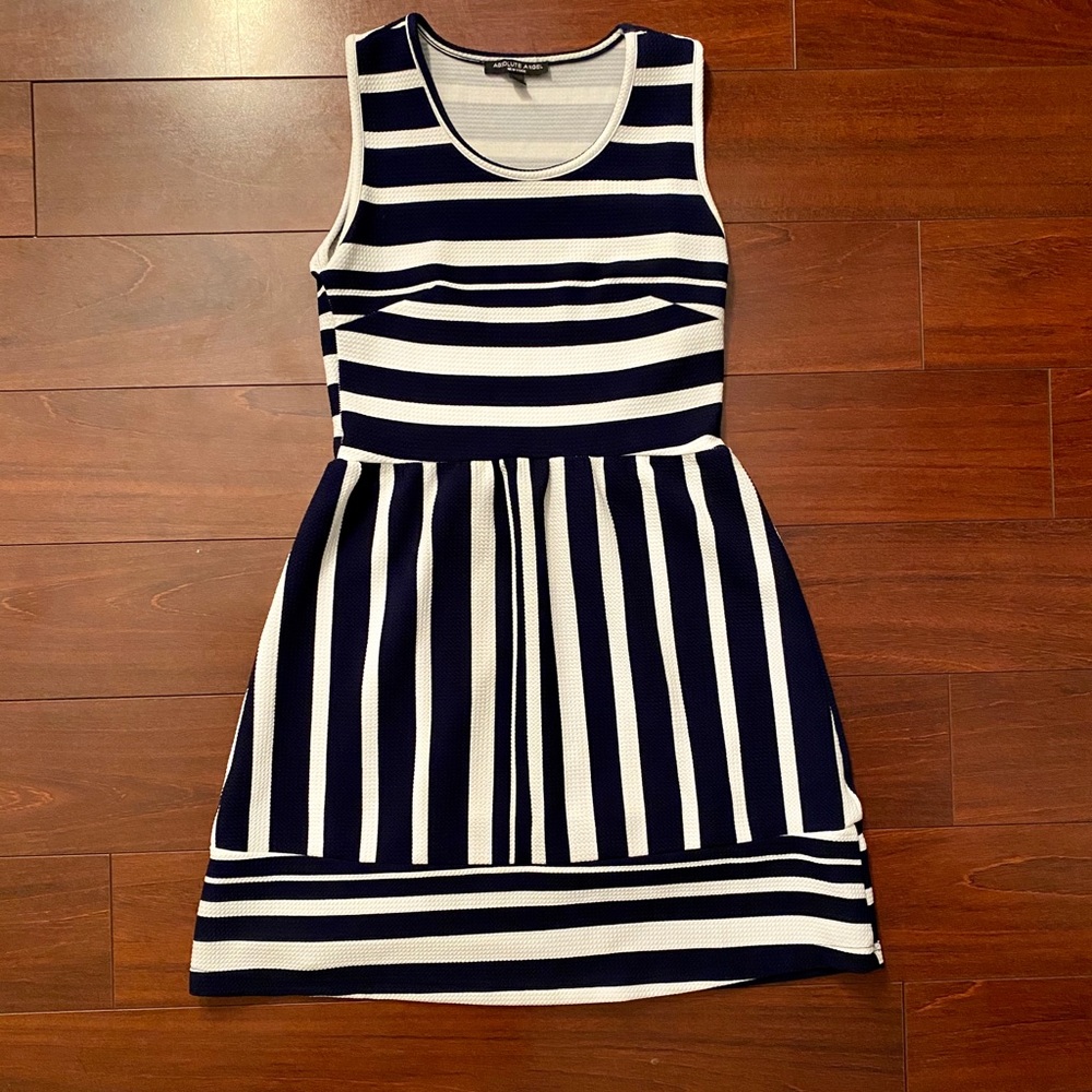 Navy and White Business Casual Dress